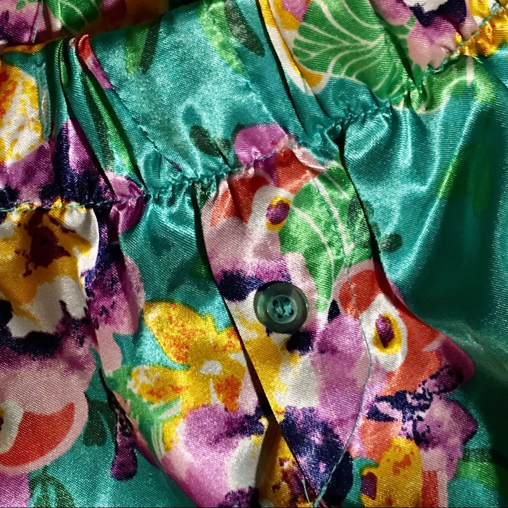 Satiny Tropical Floral Lounge Pants EUC sz S - Picture 3 of 4
